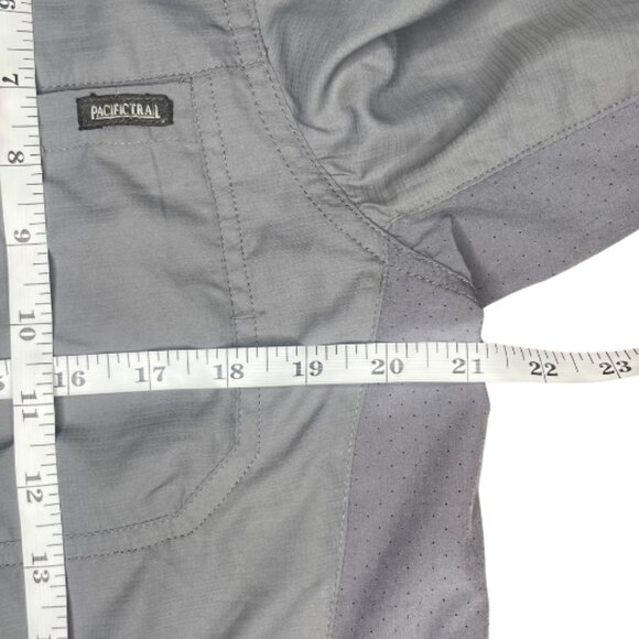 Pacific Trail Men's Steel Grey Roll Tab Performance Vented Shirt Top Sz Med - Picture 9 of 11